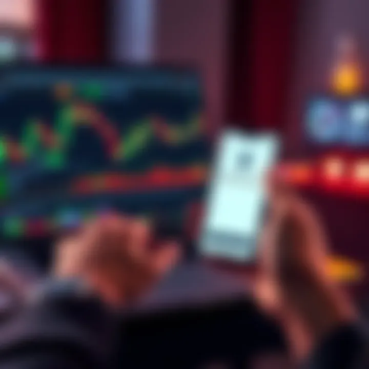 A person analyzing Ethereum charts on a laptop while holding a phone with a crypto app open, representing active trading versus holding strategy.