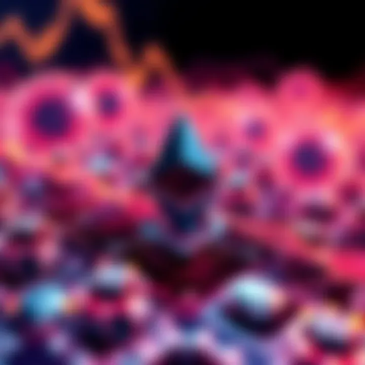 Graphic showing a high volume of Ethereum transactions symbolizing record-breaking activity