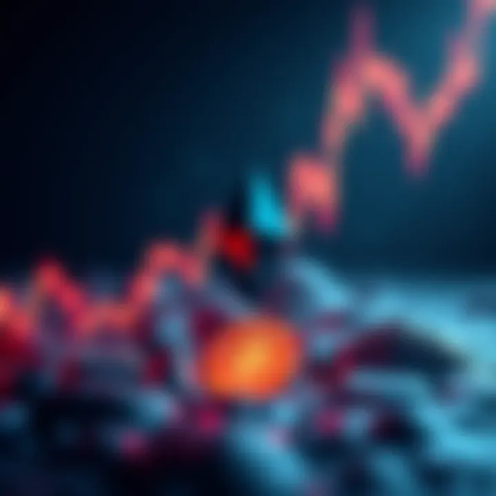 A visualization of Ethereum's fluctuating value against Bitcoin, highlighting investor concerns and market dynamics.