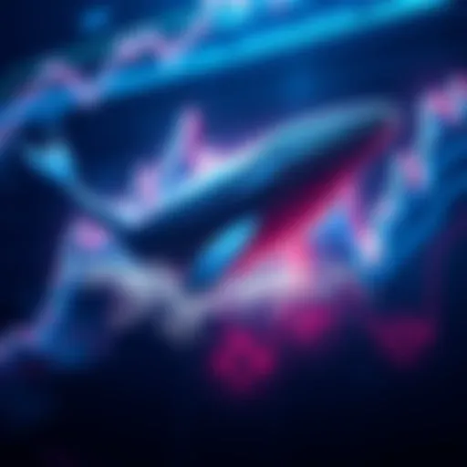 A graphic showing an Ethereum whale symbolically investing in cryptocurrency with a rising ETH price chart in the background.