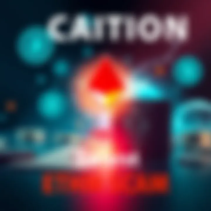 A visual warning highlighting an ETHM scam, featuring cryptocurrency symbols and a distressed wallet, symbolizing vulnerability and the urgency of safeguarding assets.