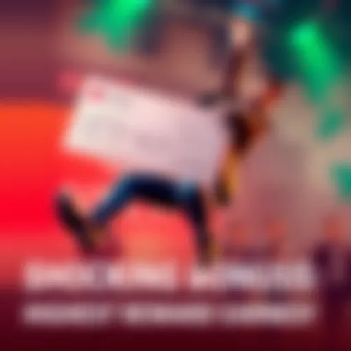 Person jumping in excitement holding a bonus check while smiling