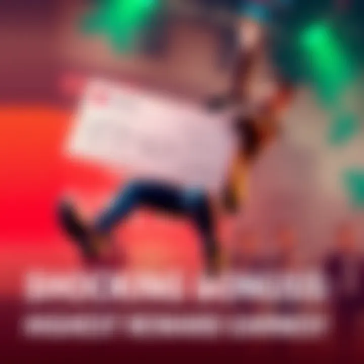 Person jumping in excitement holding a bonus check while smiling