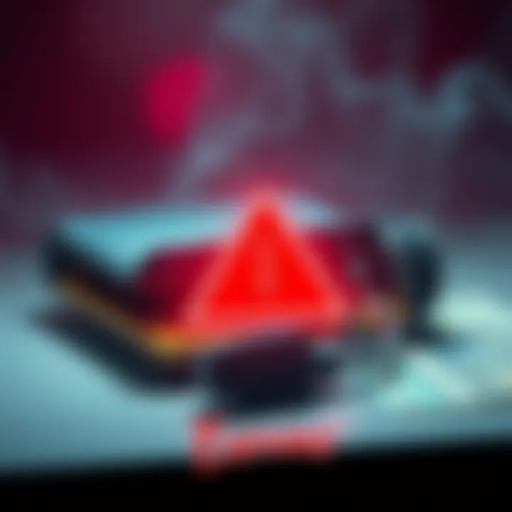 Open Exodus wallet with a warning sign displaying potential security concerns