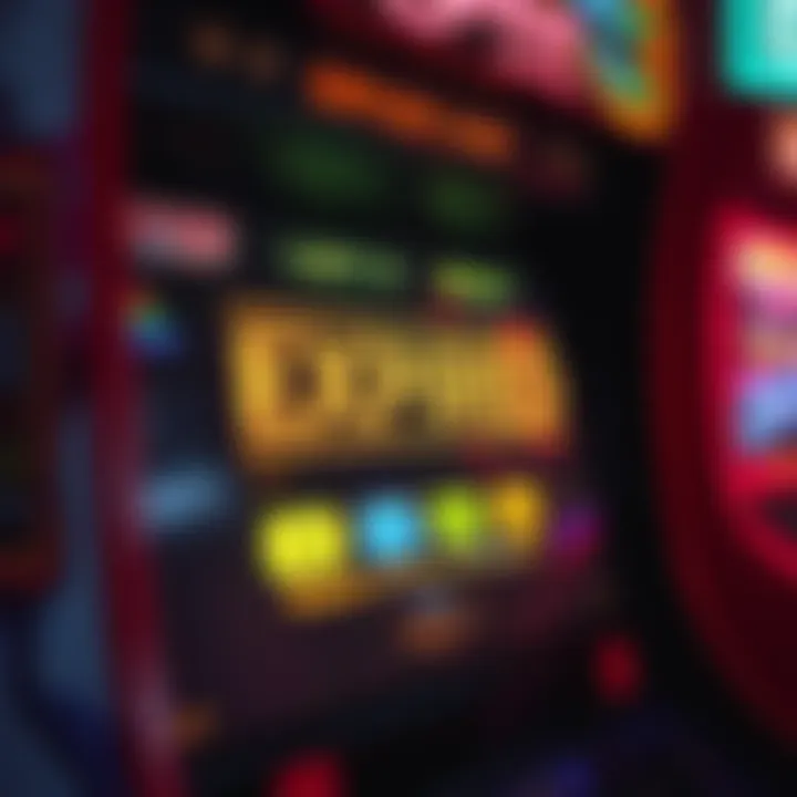 A close-up of an arcade game display showing an expired status message, with vintage graphics in the background.