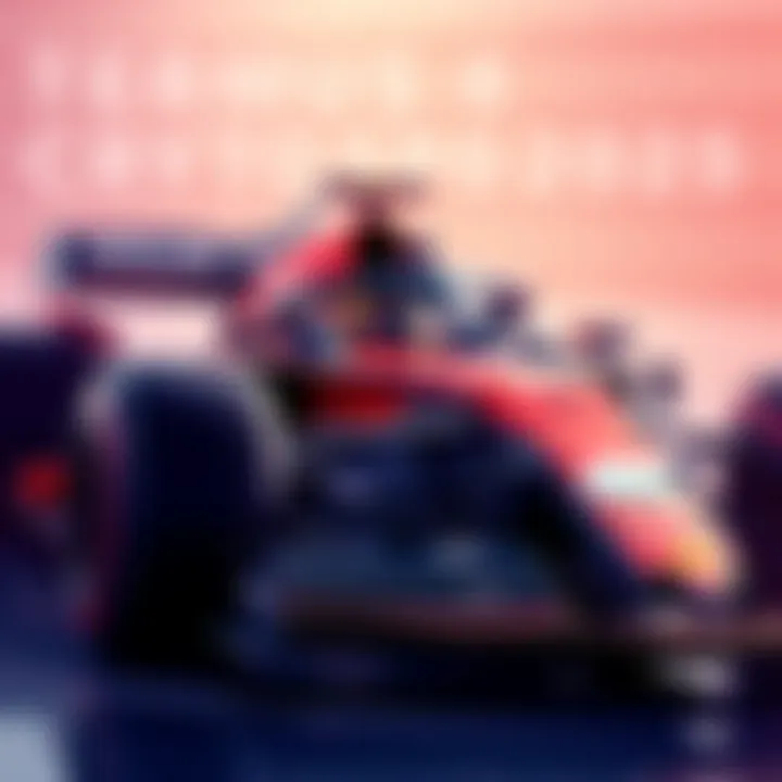 Formula 1 Teams and Crypto Partnerships Illustration of a Formula 1 car featuring cryptocurrency logos and sponsorships