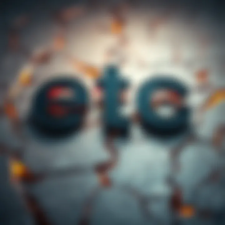 A faded version of the etc logo on a cracked surface, symbolizing decline and uncertainty.