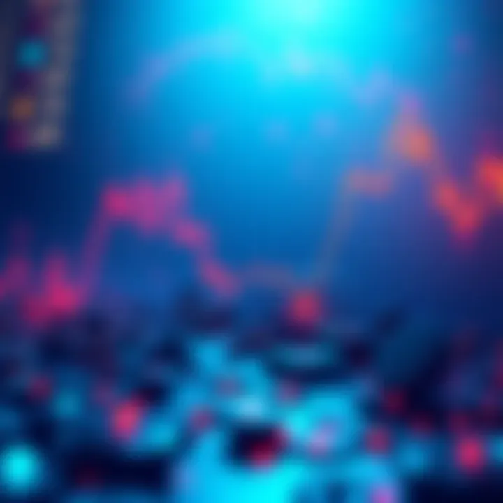 A visual representation of financial graphs declining, indicating poor returns from blockchain investments.