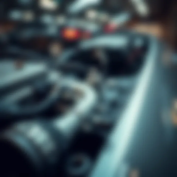 Close-up of a failed power steering pump lying next to a car after delivery.