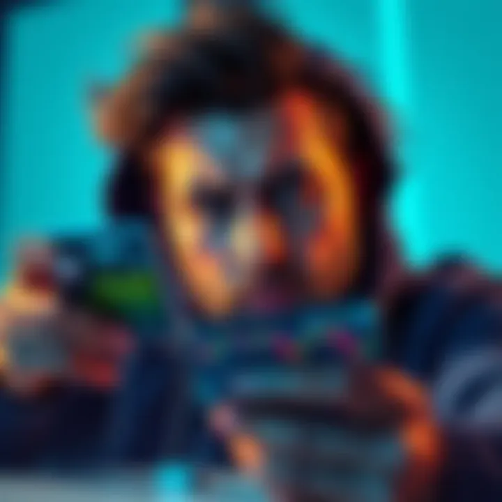 An investor looking at a declining crypto chart with a worried expression while holding a smartphone showing AAVE's price drop.