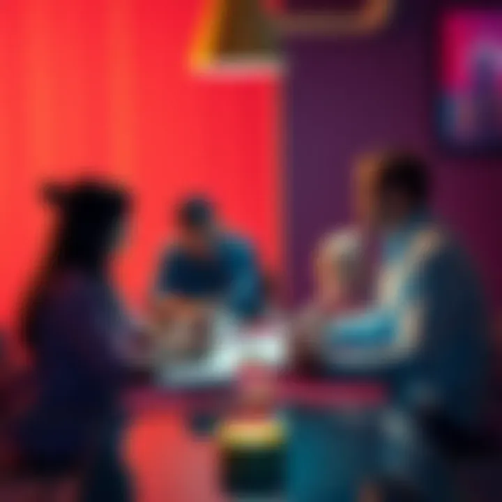 Family Discussing Cryptocurrency Investments A family sitting together at a table, reviewing cryptocurrency options and discussing investment strategies for long-term growth.