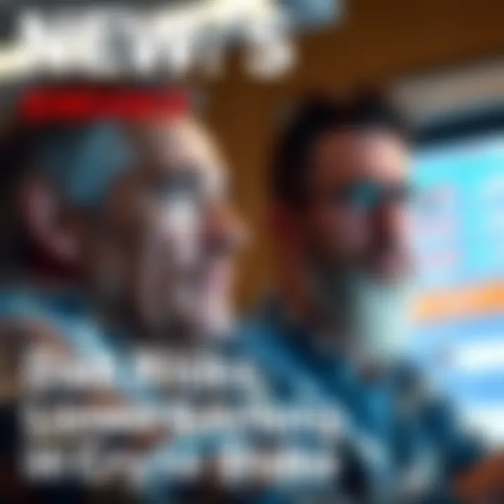 A worried son watches as his father invests life savings in cryptocurrency, looking anxious about the future