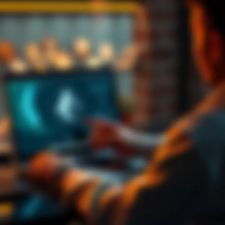 A person comparing Feather Wallet and Monero GUI on a laptop, showcasing their features and Ledger compatibility