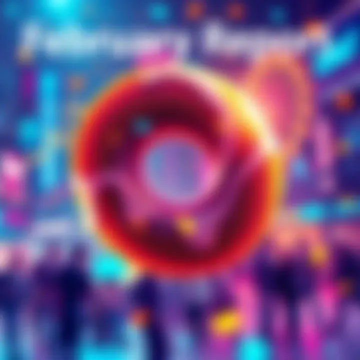 February DONUT Report Cover Cover illustration for the February DONUT report featuring graphics of digital finance and community engagement