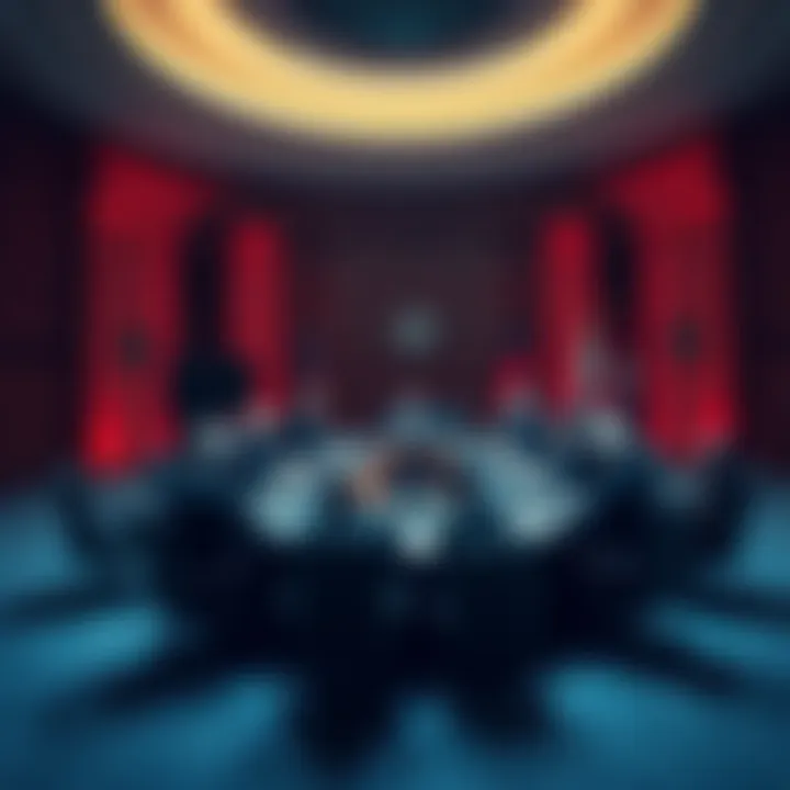 Federal Reserve officials discussing economic forecasts in a meeting room