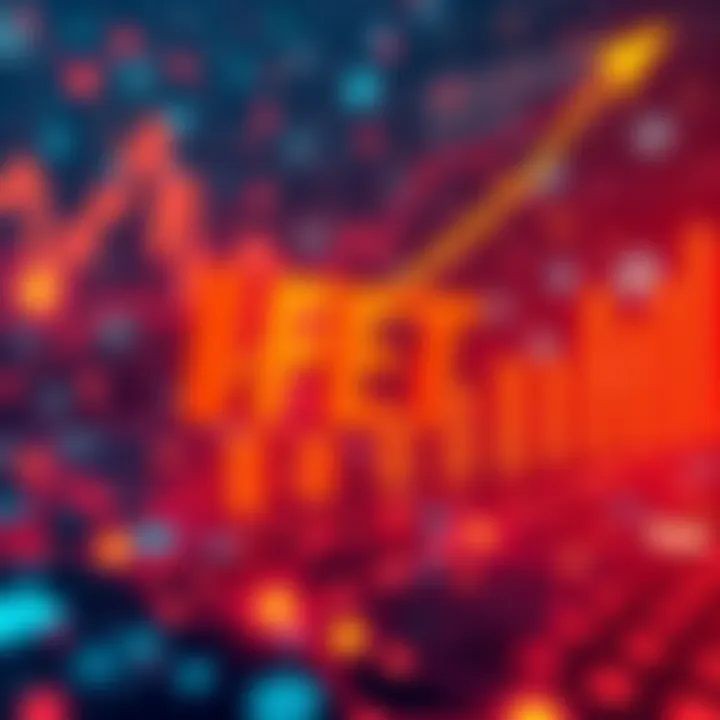 Graph showing FET cryptocurrency price trend with AI technology symbols in the background