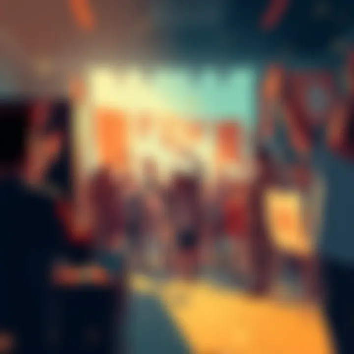 A welcoming scene showing community members celebrating the return of Few to the Bitcoin forums with cheers and banners.