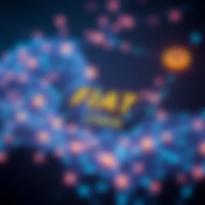 An artistic representation of the Fiat Chain's role in the blockchain ecosystem, showcasing interconnected nodes and digital currencies.