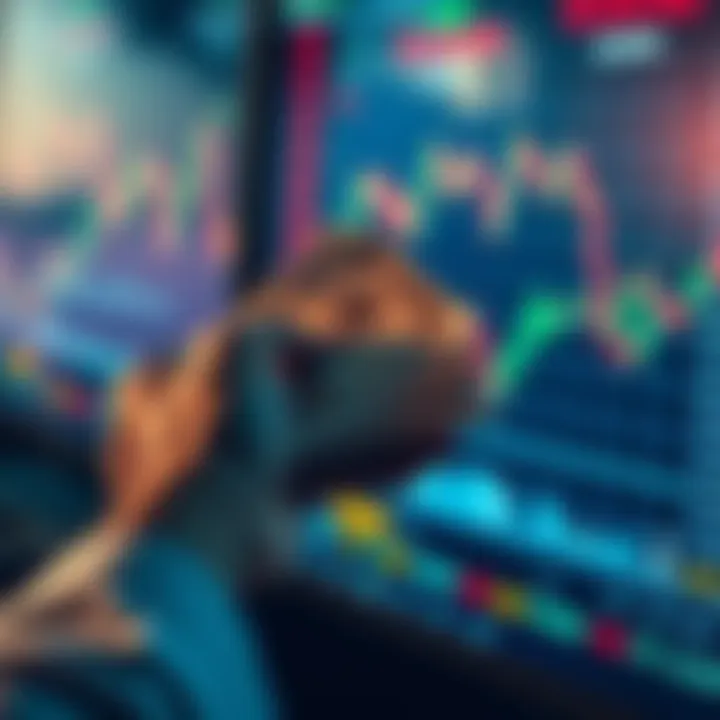 Fiat Currency Challenges A person holding cash while looking at a fluctuating stock chart on a digital screen, representing the struggle of fiat currencies in 2026.