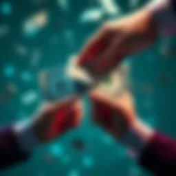 A graphic showing paper money being controlled by invisible hands, symbolizing manipulation in the fiat currency system.