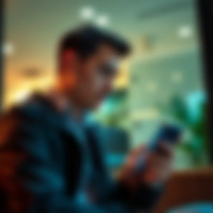 A person thinking about transferring money from Fidelity to Revolut, looking at their phone with financial apps open.