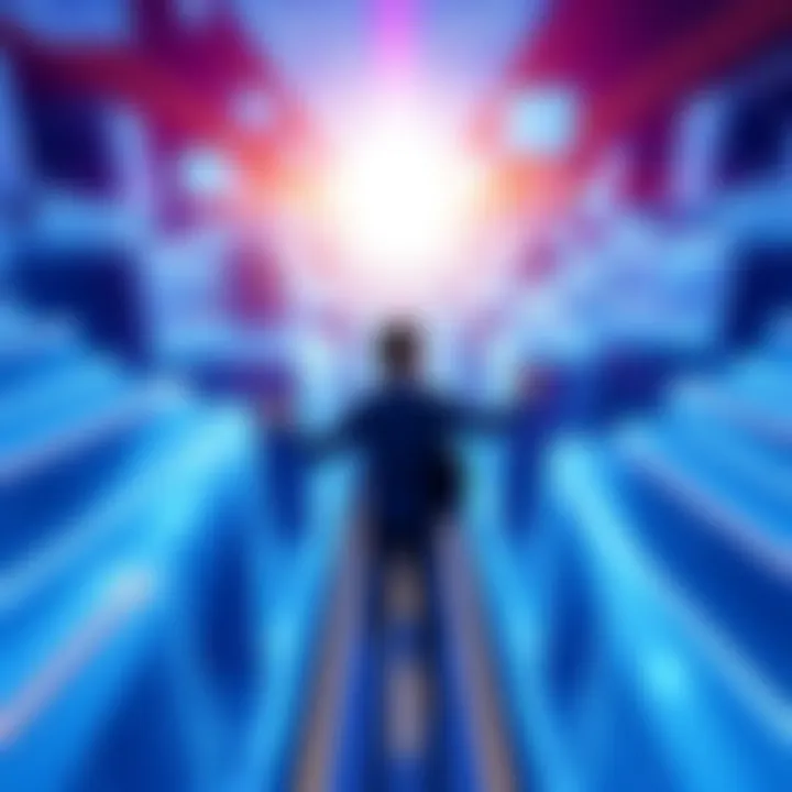 Blueprint for Financial Success Illustration of a person navigating through a maze of financial paths towards a bright future