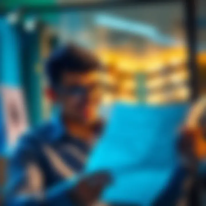 Financial Confidence A person reviewing financial documents with a confident smile, showcasing their financial knowledge and worth.