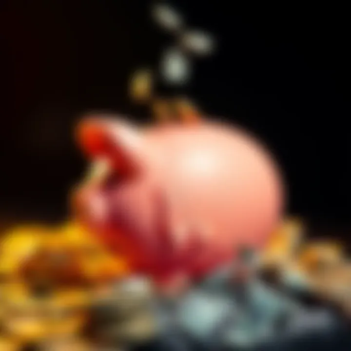 A shattered piggy bank symbolizes lost savings amid market volatility, capturing the essence of despair in trading.