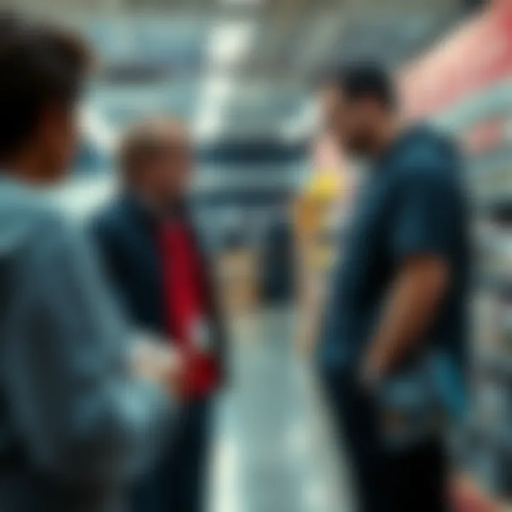 A First Amendment auditor engages in a discussion with a Costco employee about rights in a retail setting