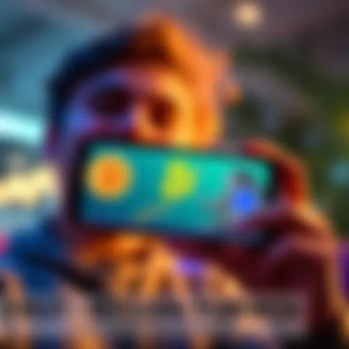 A person smiling while viewing a Bitcoin graphic on a smartphone screen after making a purchase during a market dip
