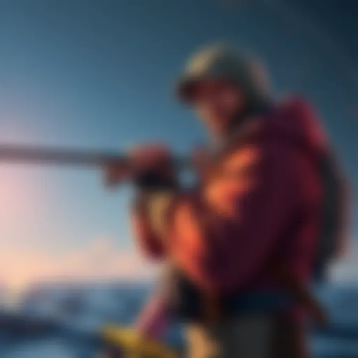 A player in the Atlas game expressing frustration over hit detection issues while fishing. The character is aiming a fishing rod toward the water, with a look of disappointment on their face.