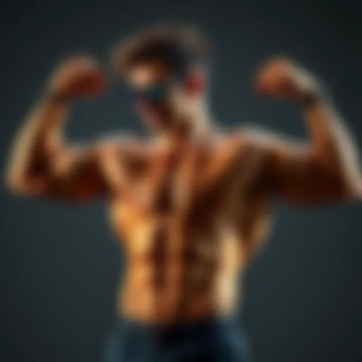 A dynamic representation of a fit individual blending physical training with digital currency transactions, embodying strength and financial acumen.