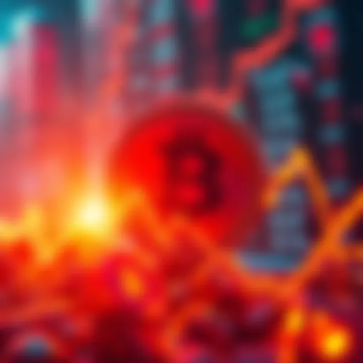 Flare Price Pressure A visual representation of Flare's price dropping with sell orders in the background, signifying market manipulation.