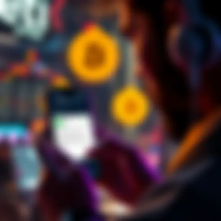 Forgotten Crypto Assets Notification A person checking their cryptocurrency holdings on a smartphone, with a notification from Kraken about old crypto assets visible on the screen