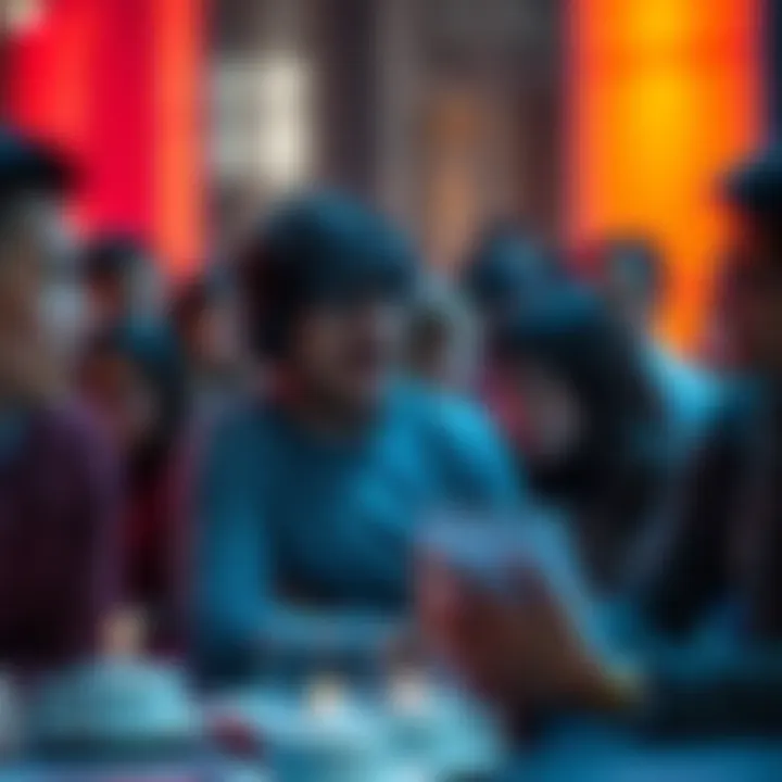 People expressing concern in a forum Group of people discussing anxieties in an online forum setting