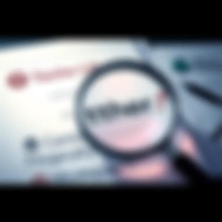 An illustration showing a magnifying glass over financial documents with logos of Tether, Cantor Fitzgerald, and Microstrategy, symbolizing an investigation into financial fraud.