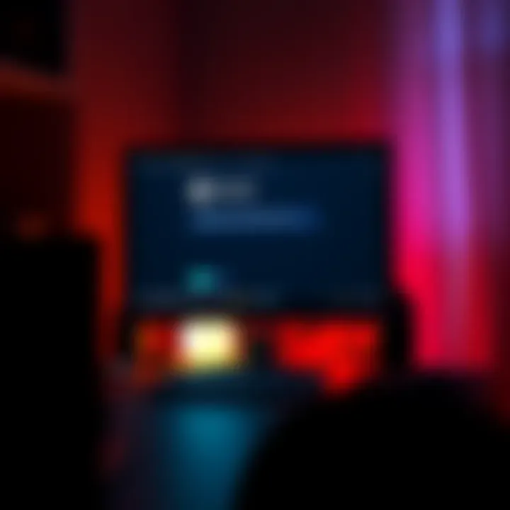 A computer screen showing a Discord chat with a cryptic message and an offline status indicator. The room is dimly lit, suggesting a late-night vibe.