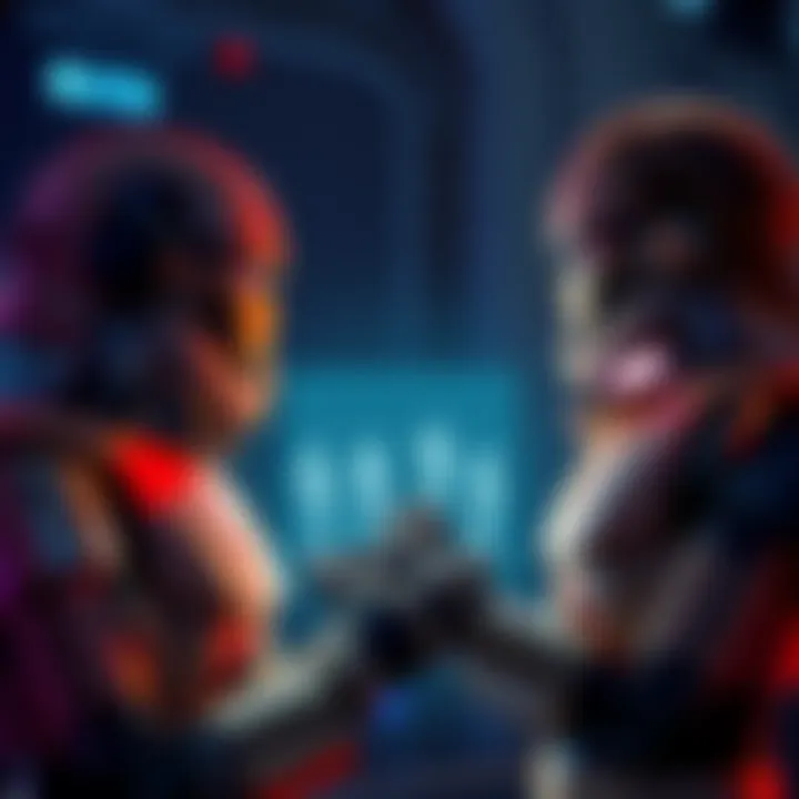 Two friends discussing protocol droids Two friends looking at a hologram of protocol droids, exploring their future locations together