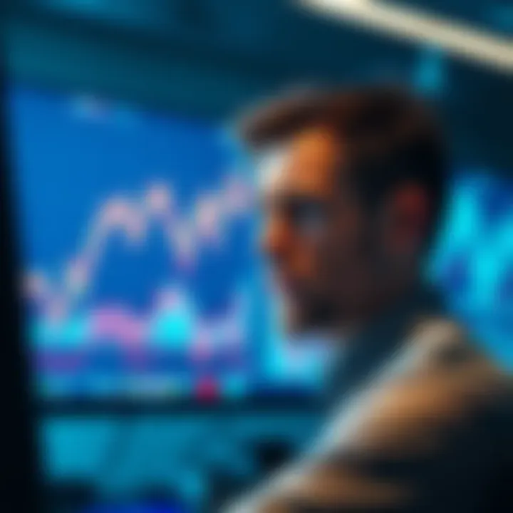 A person looking at a computer screen frustrated while trying to sell cryptocurrency on Coinbase, with a graph showing rising values in the background.