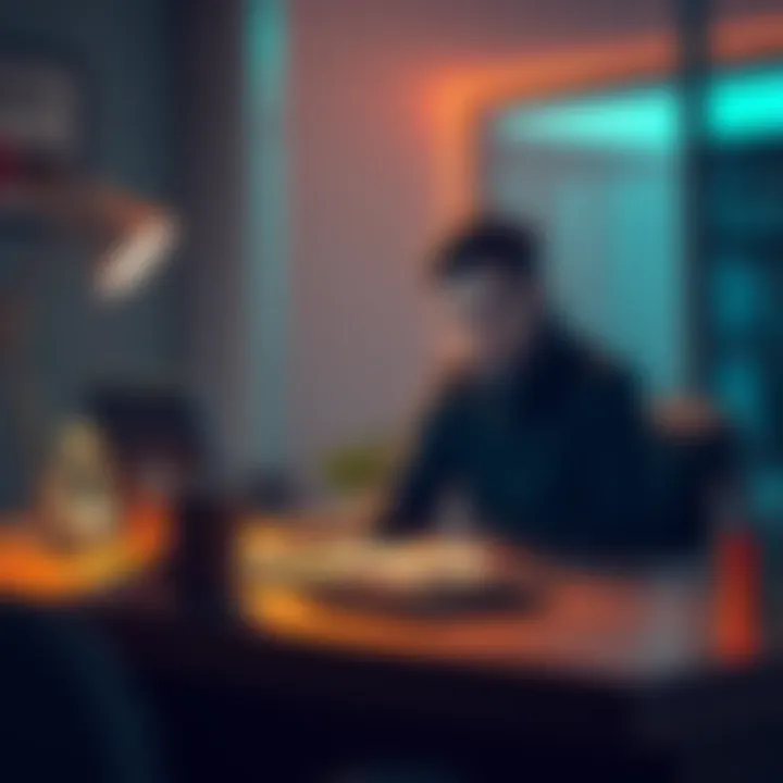 A person sitting at a desk looking frustrated while trying to connect to Fluminner with a laptop showing a rejection message