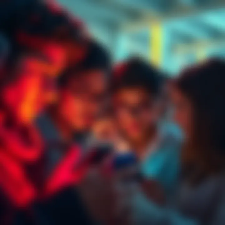 A group of people looking at their smartphones with expressions of frustration due to app crashes