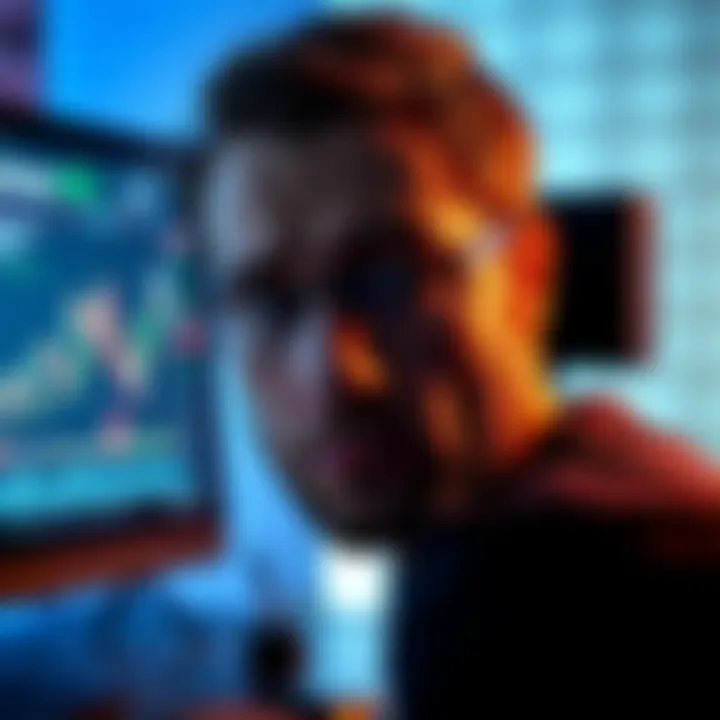 A person looking at their computer screen with a worried expression, showing a cryptocurrency trading platform with a withdrawal error message.