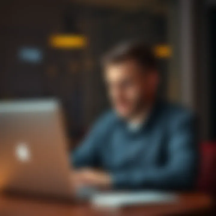 A frustrated customer sitting in front of a laptop, looking concerned about their Revolut account under review.
