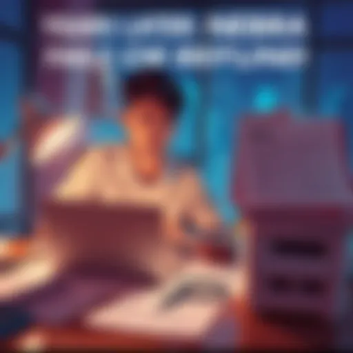 A person sits at a desk with a laptop, looking disappointed and frustrated, surrounded by documents regarding their Nebra miner order.