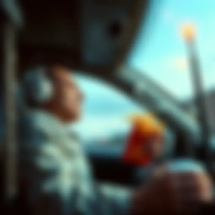 A frustrated customer at a drive-thru window anxiously awaits their order, holding a bag of fries while gesturing toward a router's antenna.