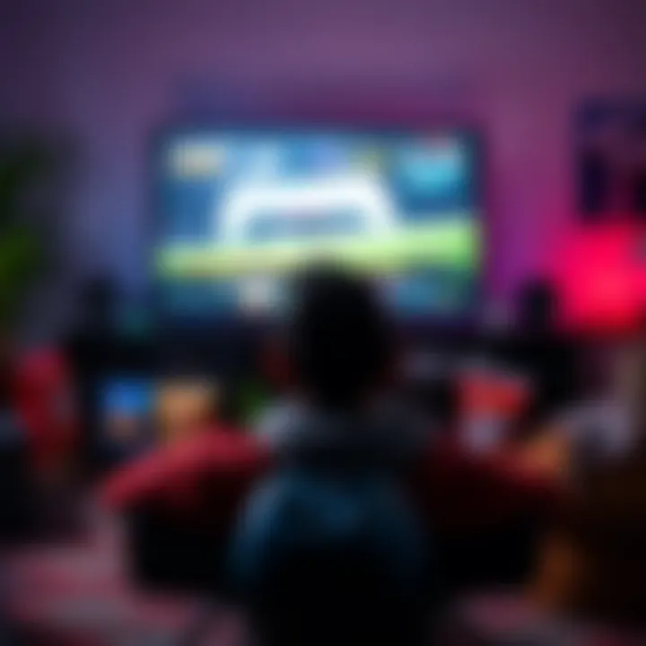 A gamer looks frustrated while watching a long video ad on a television screen, surrounded by game controllers and snacks.