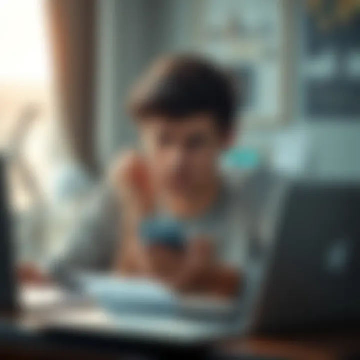 A person looking at their phone with a confused expression, surrounded by financial documents and a laptop, depicting struggles in buying HBAR cryptocurrency in Norway