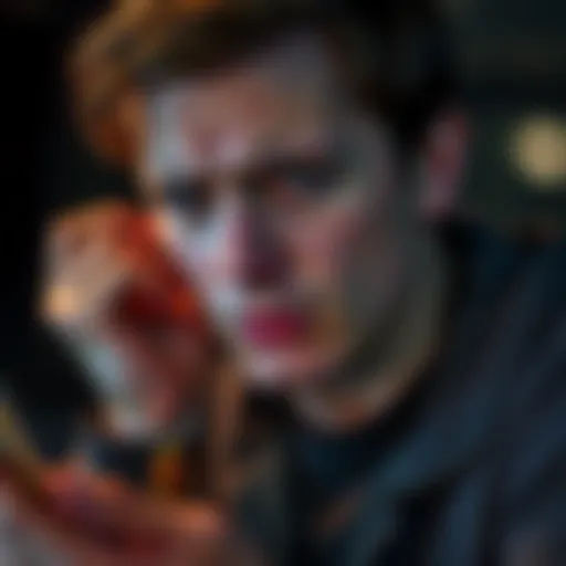 An iPhone user looking frustrated while using the Ledger Wallet app, with a concerned expression on their face as they search for alternatives to the app.