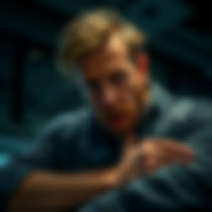 A person staring at a computer screen with a worried expression, surrounded by digital currency symbols, representing user frustrations with Kraken's practices.