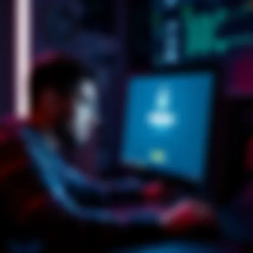 A person looking frustrated while trying to log into a computer, showing a loading screen.
